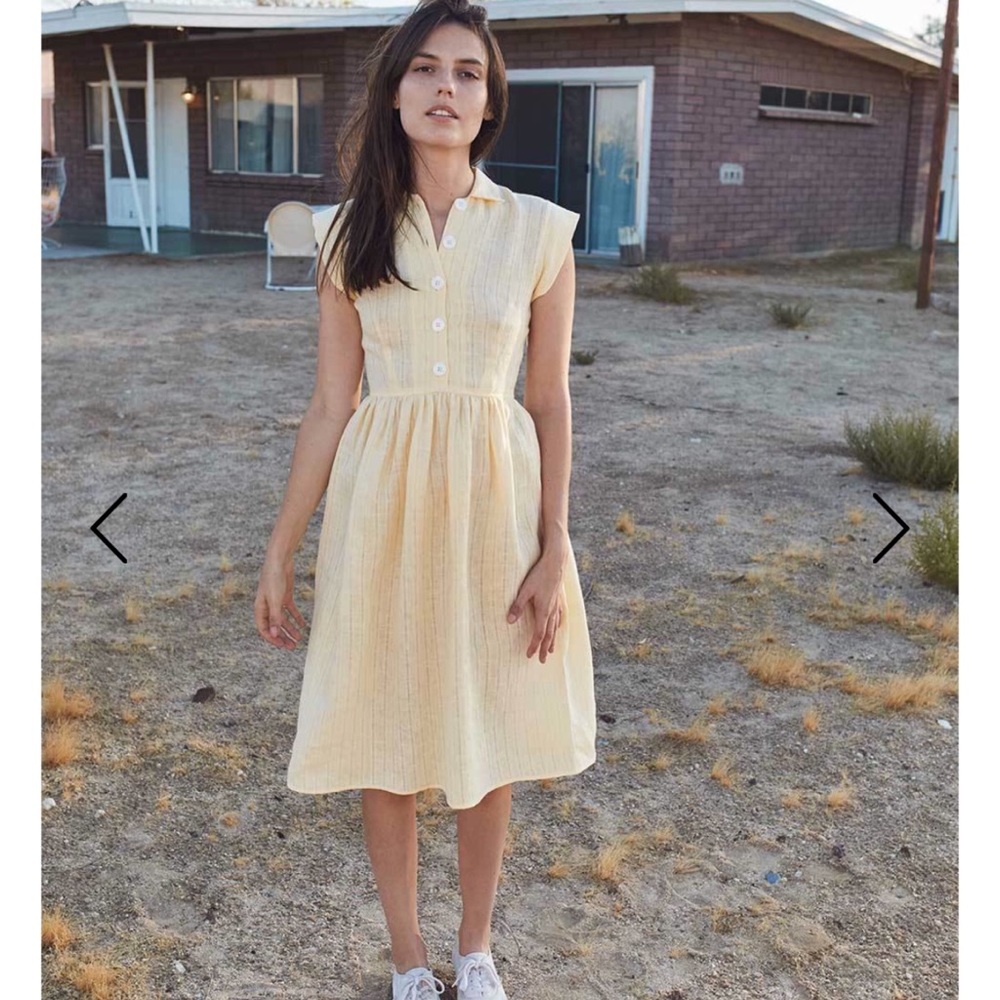 Christy Dawn Piper Dress in Buttercup Linen🍋 sz L
